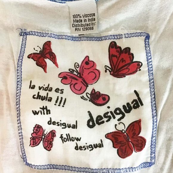 Desigual Women's Vest Hielo Summer Red, White & Blue Dress Large - Picture 8 of 11